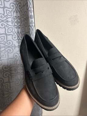 Men's Black Suede Penny Loafers - Classic Casual Dress Shoe